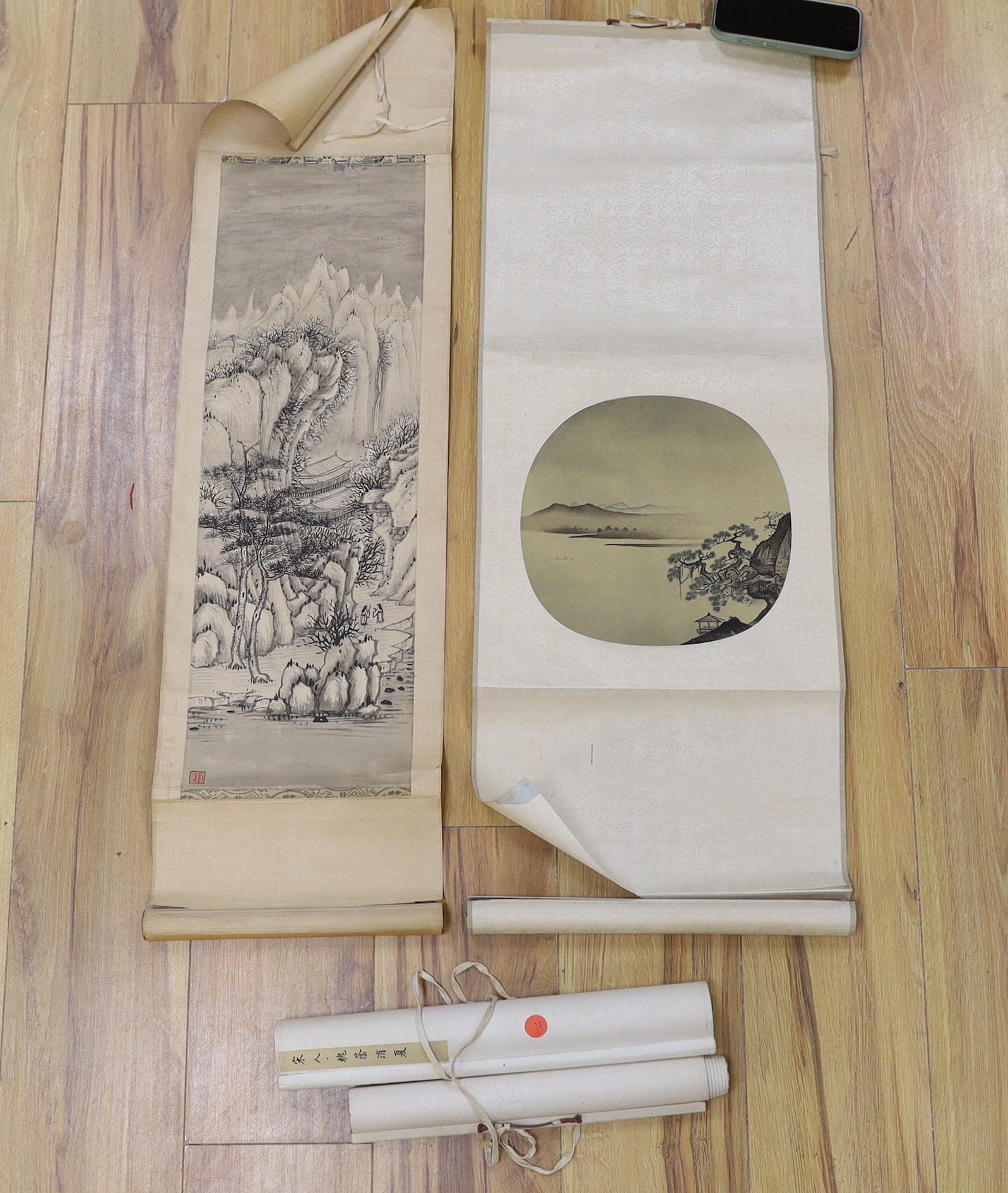 Four mid 20th century Chinese scroll pictures